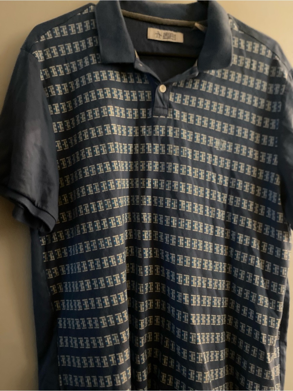 Original Penguin Blue Patterned Polo Shirt